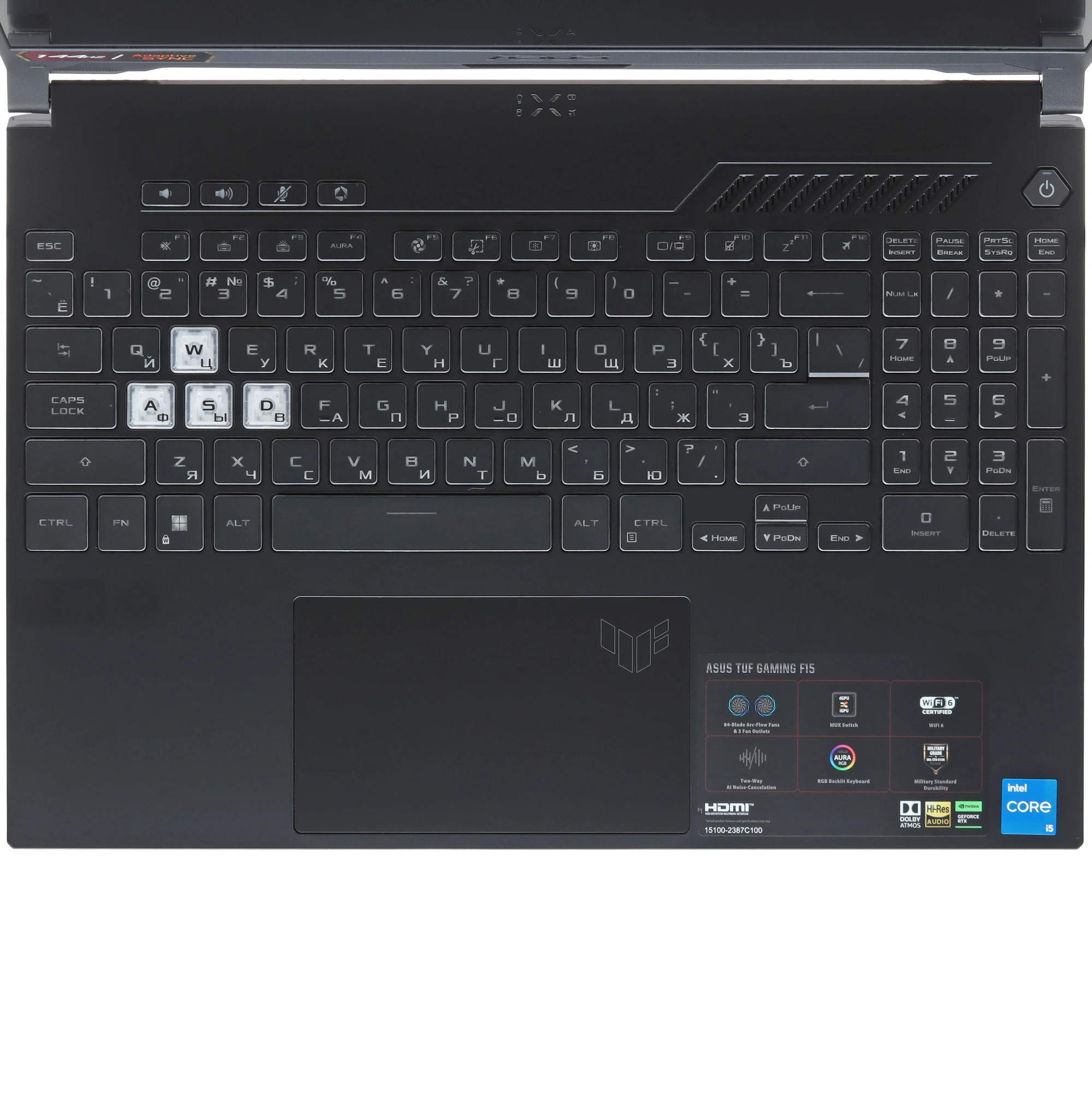 Ноутбук Asus Tuf Gaming F15 FX507 (i7 12700, 16 Gb DDR4, SSD 1024 Gb, 4070 8 Gb)