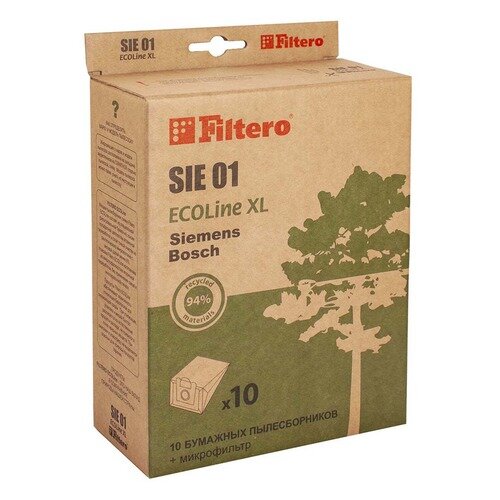 Бумажные пылесборники Filtero SIE 01 ECOLine XL 10+фильтр