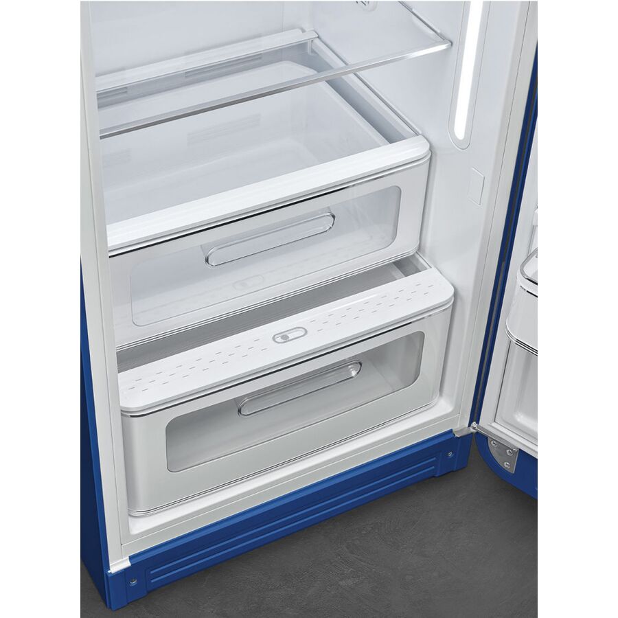 Холодильник SMEG FAB28RBE6 стиль 50-х, однокамерный, внутренняя морозильная камера, объем 270л, LED освещение