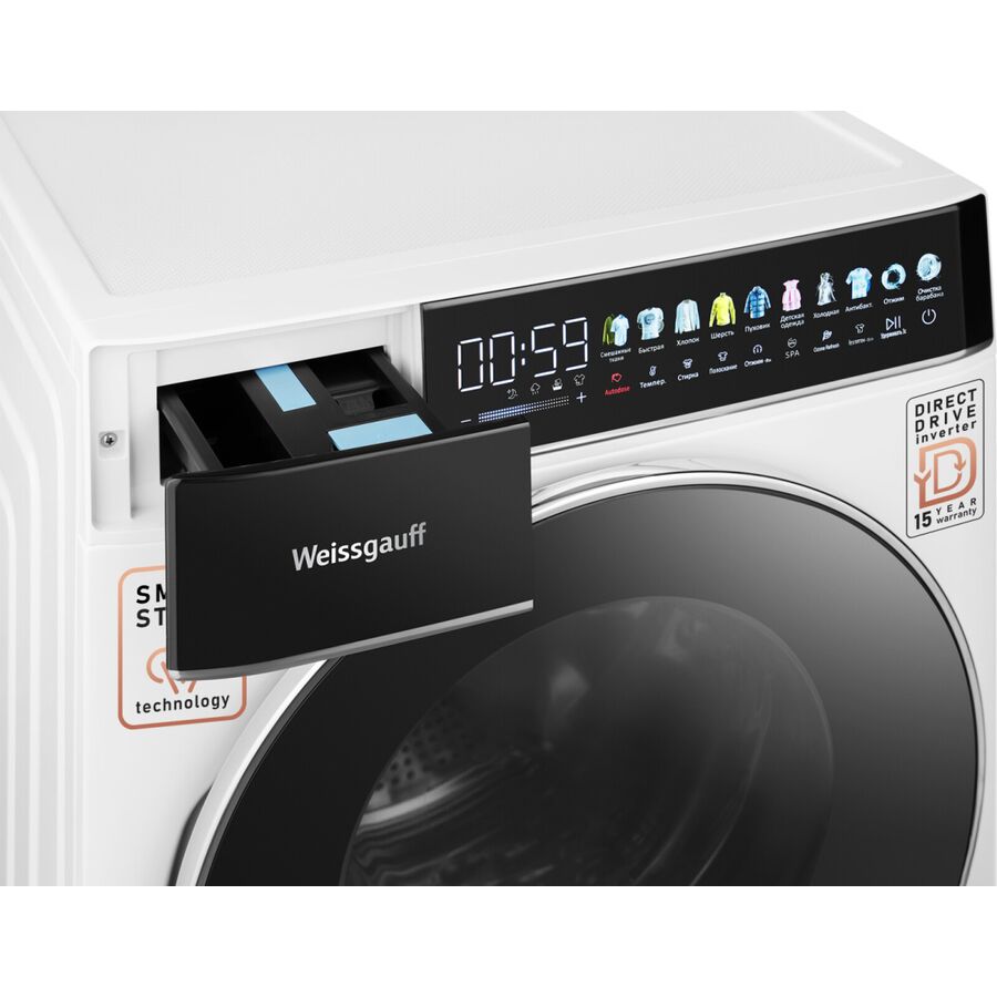 Стиральная машина Weissgauff WMD 58411 Direct Drive Inverter Premium Steam Steel