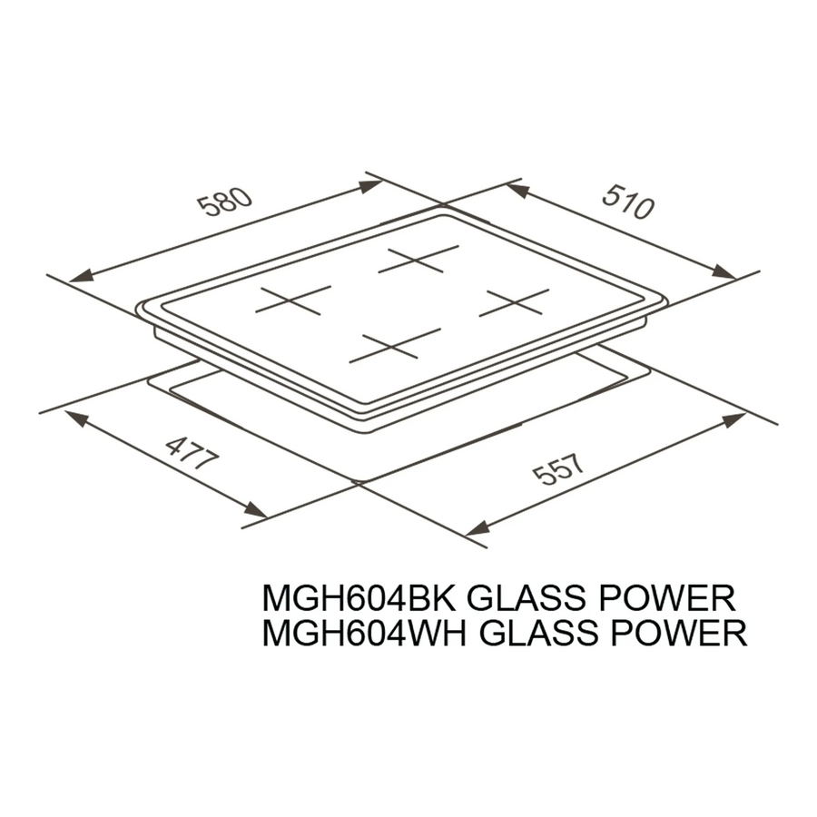Варочная поверхность Meferi MGH604WH Glass Power