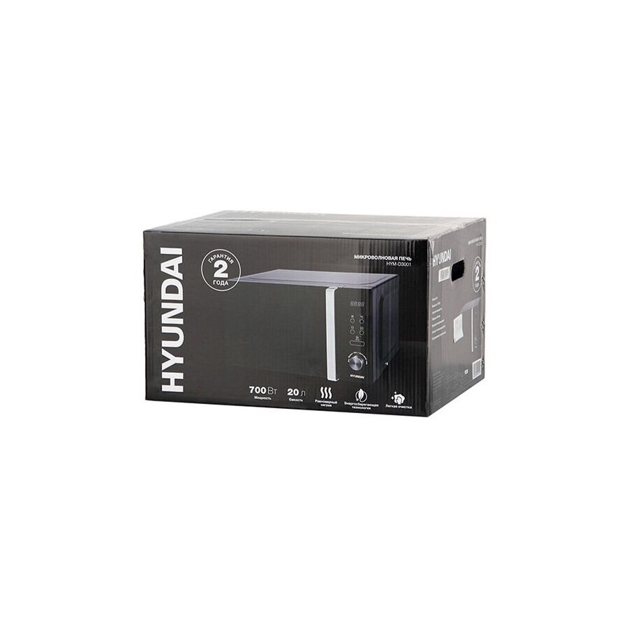 Микроволновая печь Hyundai HYM-D3001 черный/хром, 20л, 700Вт