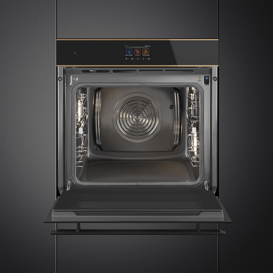 Духовой шкаф SMEG SOP6604S2PNR многофункциональный с паром и пиролитической очисткой, 60см, 19 функций, чёрное стекло Eclipse