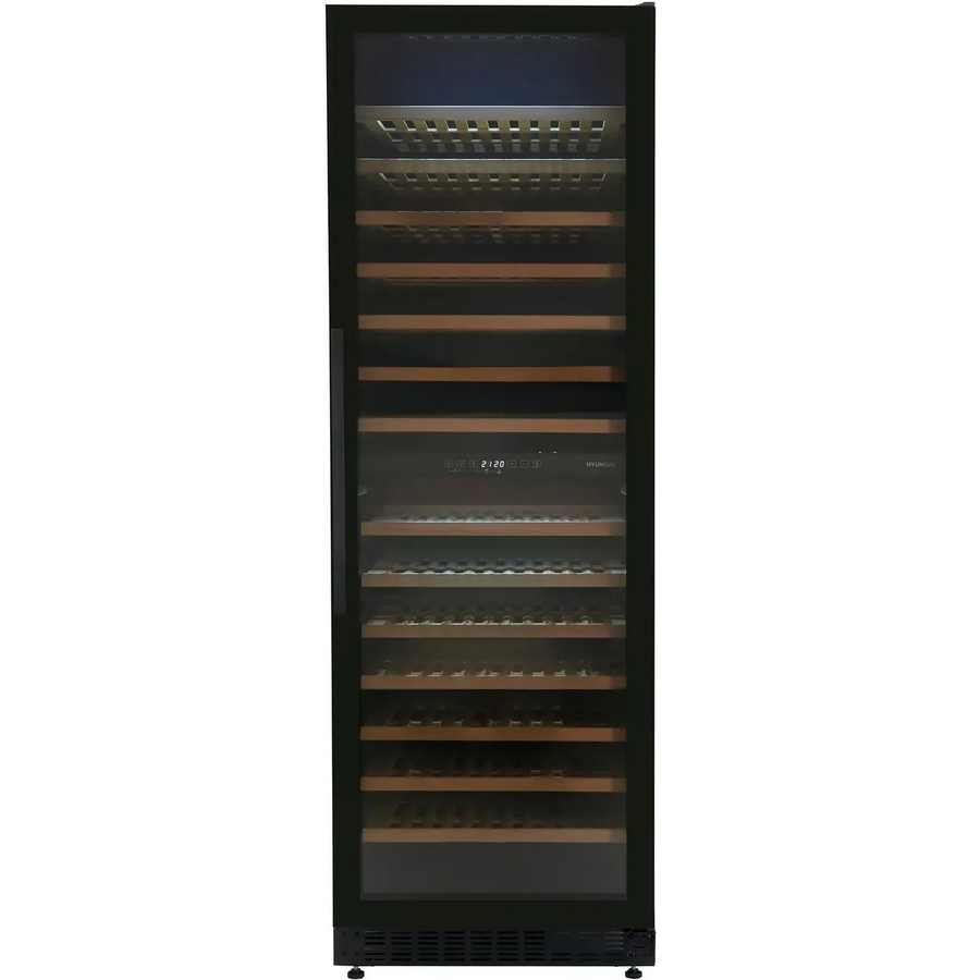 Винный шкаф Hyundai HBWC 1765 DC, вместимость: 171 бутылок, 415л, 177см, черный