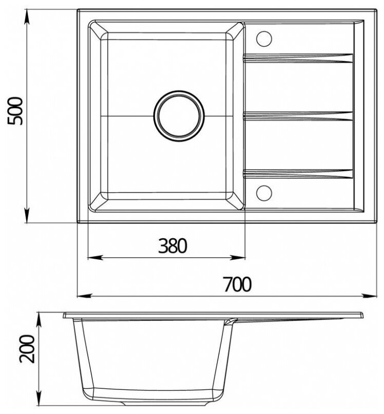 Мойка для кухни EMAR Quartz EMQ-1700.Q барит