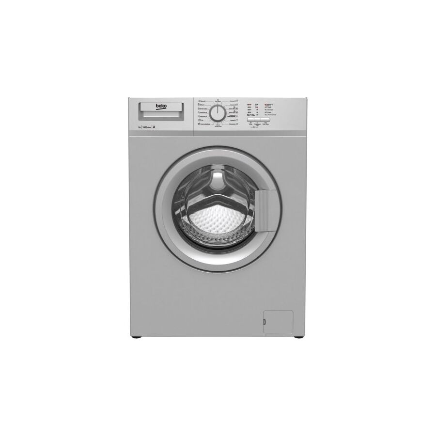 Стиральная машина Beko WRS55P1BSS серебристый, фронтальная макс.:5кг, 84x60x36.5см, 1000 об/мин, 15 программ, класс А-10%