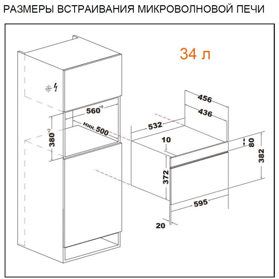 Встраиваемая микроволновая печь Konigin Neos 60 BKF E934 (706001)