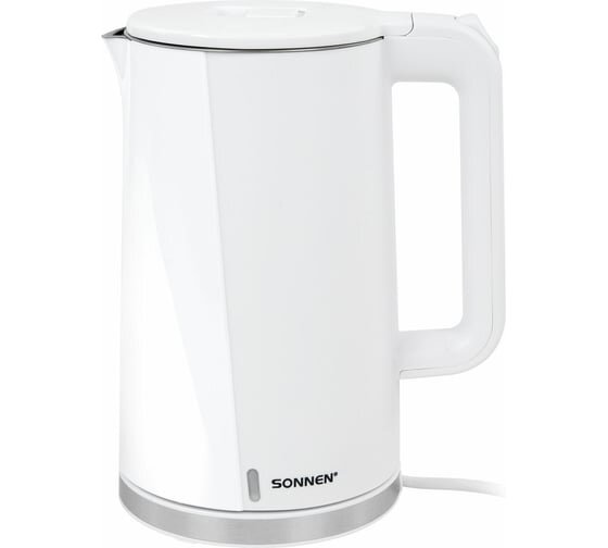 Электрочайник SONNEN KT-8718W, 1,7л, 2200Вт, белый