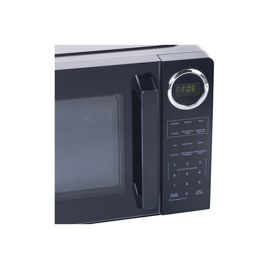 Микроволновая печь BRASSON MW2390D-6BL, 23л, 900Вт, сенсорное управление, дисплей, таймер, 6 Автопрограмм, черная