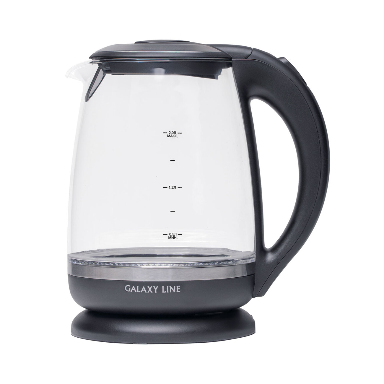 ЧайникGalaxy Line GL 0559 стекло/черный, 2200 Вт, 2 л