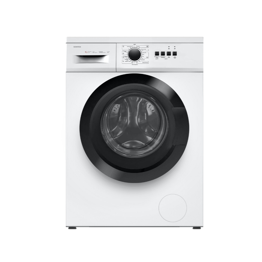 Стиральная машина Centek CT-1902 (белый) 1000 / 6кг / 40см / 23пр / Очистка барабана / Пар / A+