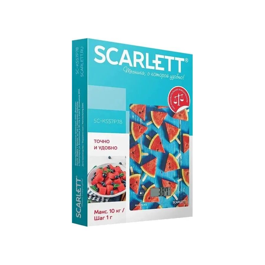 Весы кухонные Scarlett SC-KS57P78 красный/арбуз