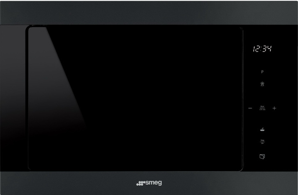 Встраиваемая микроволновая печь SMEG FMI325N 60см, высота 38 6 функций чёрный матовый