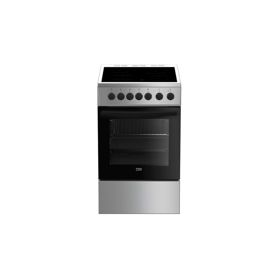 Плита Электрическая Beko FFSE57114GS серебристый стеклокерамика, 85x50x60см, 4конфороки, класс А