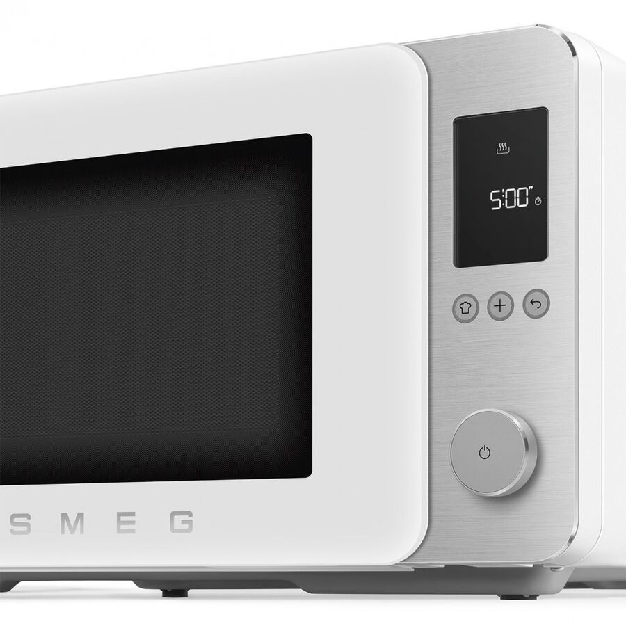 Микроволновая печь SMEG MOC02WHMEU отдельностоящая, объем 27л, 9 функции приготовления, аэрогриль, 25 автоматических программ, быстрый старт