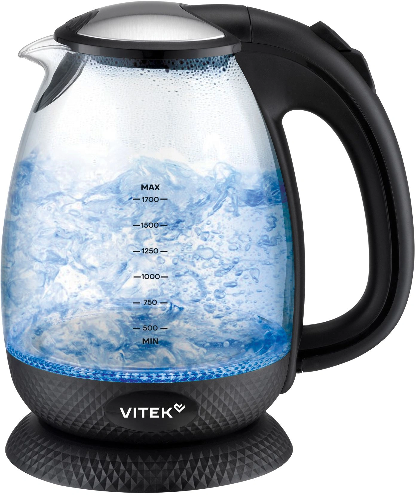 Электрочайник Vitek VT-WK1057 1.7л 2200Вт черный корпус стекло