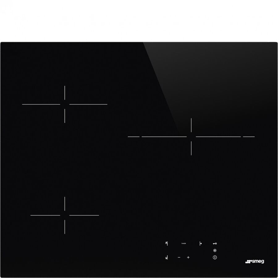 Варочная поверхность SMEG SE263TD2 60см, прямой край, 3 зоны нагрева, Hi-Light, 9 уровней мощности, автоматическое выключение