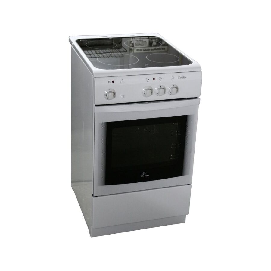 Электрическая плита De Luxe 506003.04эс белый, стеклокерамика, 87x50x60см, электродуховка 54л, класс А