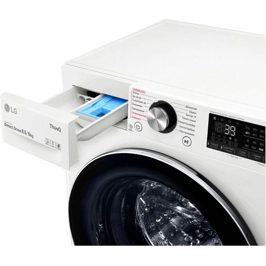 Стиральная машина LG F2V9GC9W класс: A загр.фронтальная макс.:8.5кг (с сушкой) белый
