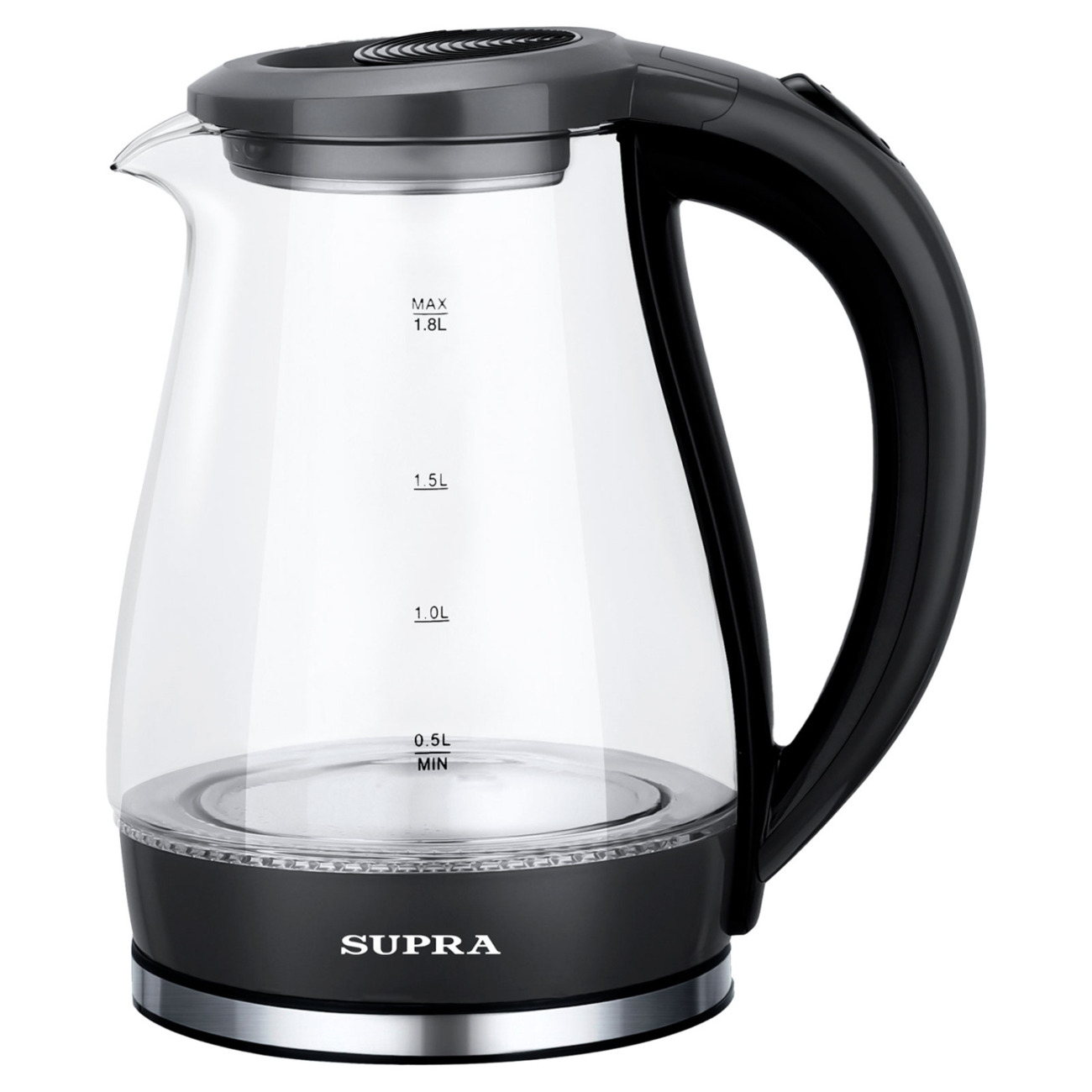 Электрочайник Supra KES-1855G 1.8л. черный/прозрачный стекло