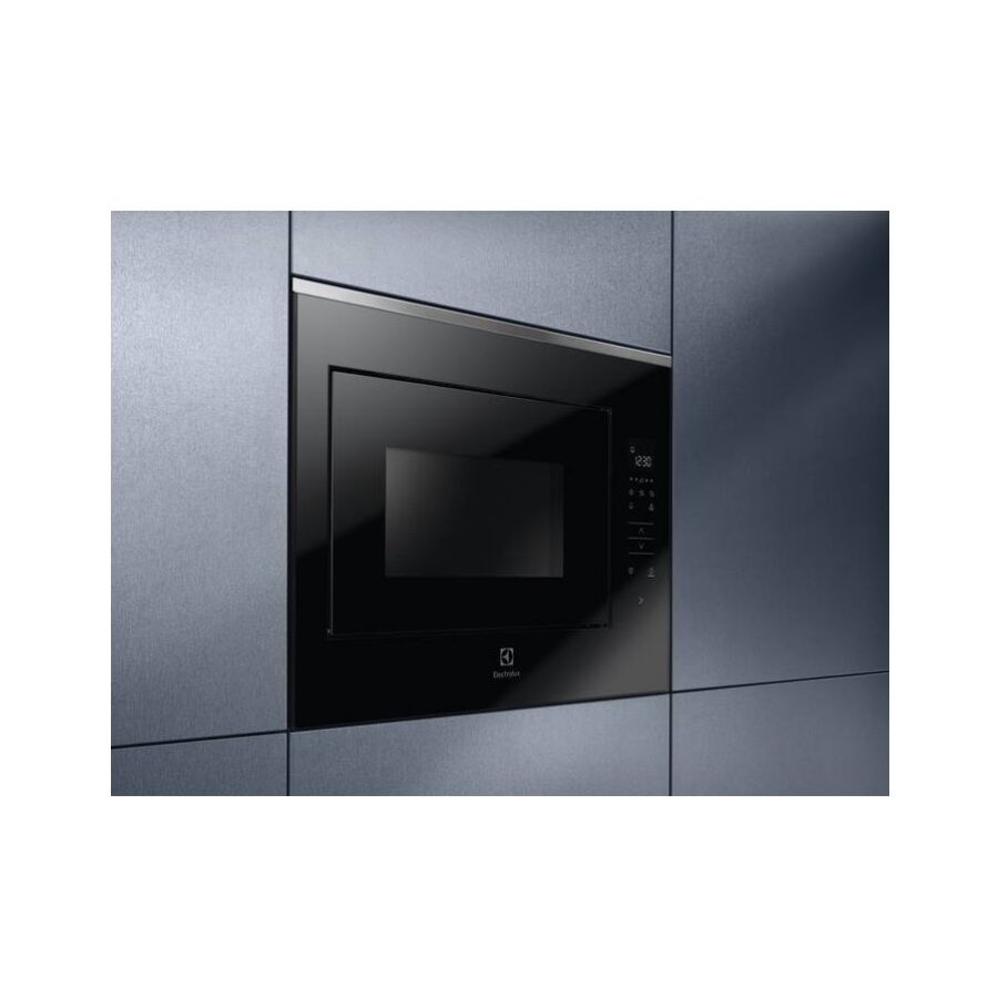Встраиваемая микроволновая печь ELECTROLUX KMFD264TEX Intuit 800 Flex с грилем, объем 25 л., высота 459 мм, цвет черный/нерж.cталь