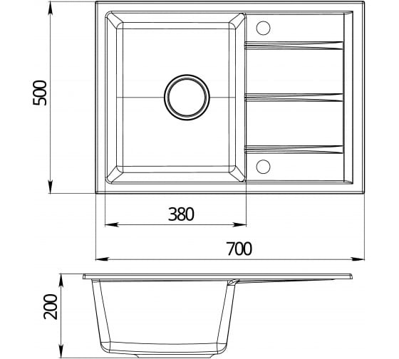 Мойка для кухни EMAR Quartz EMQ-1700.Q морион