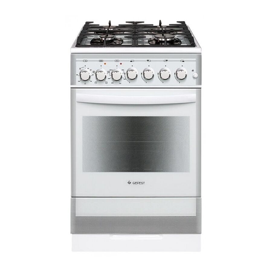 Плита газовая GEFEST 5502-02 0042 белый, 50x58.5x85 см, конфорок 4, духовка 52 л