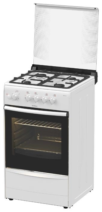 Плита Газовая Darina 1B1 GM 441 018 W белый/черный реш.чугун, 85x50x50см, 4 конфороки, духовка 50л