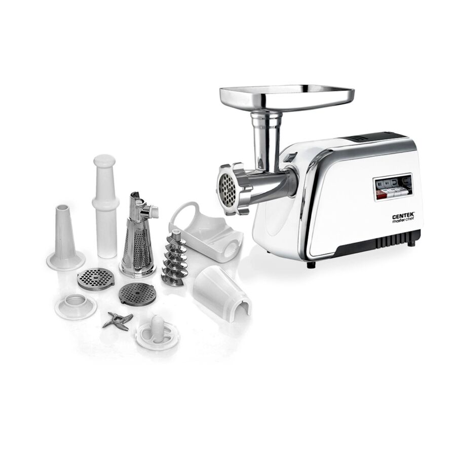 Мясорубка Centek CT-1602 Juice (белый/хром)