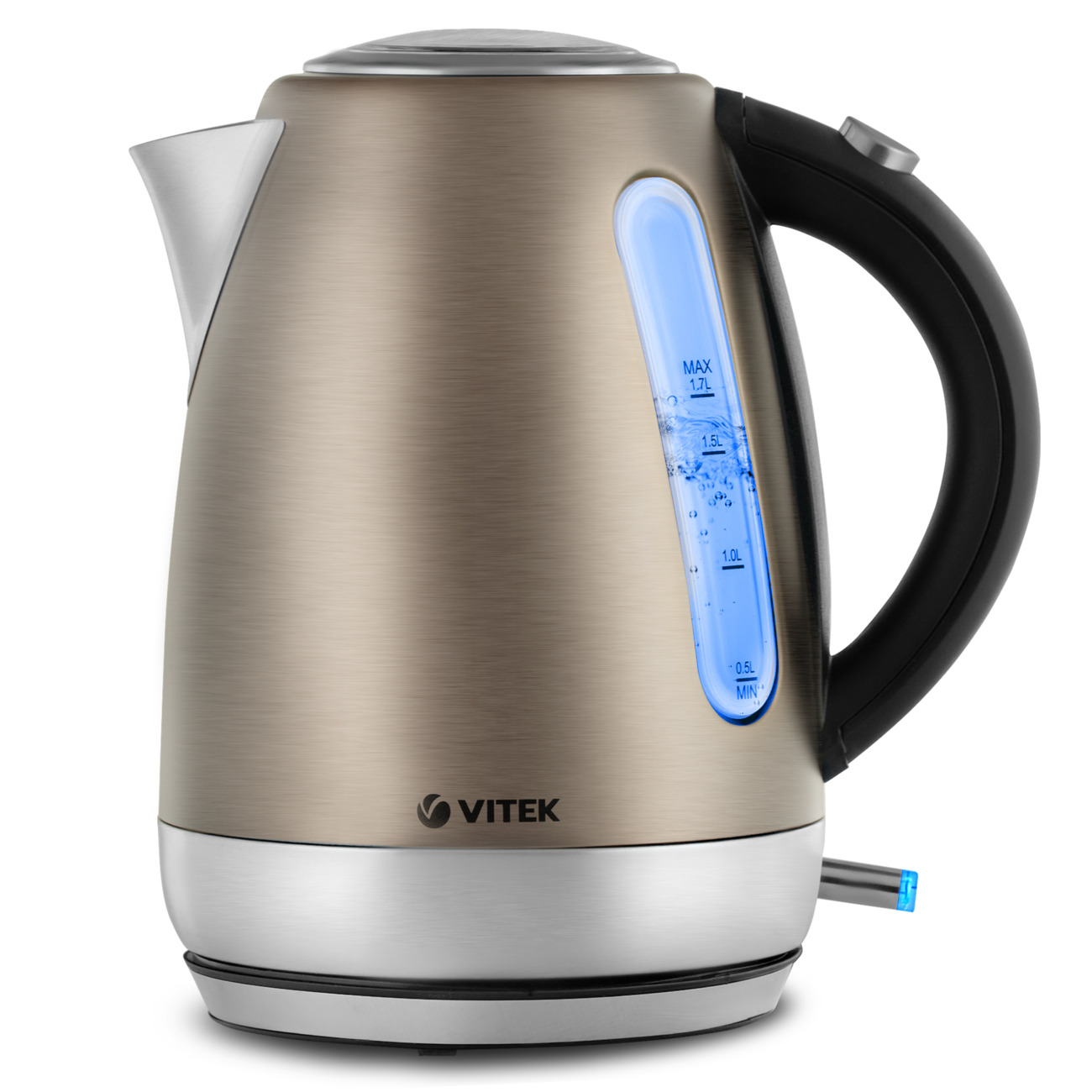 Электрочайник Vitek VT-7025 бежевый и серебристый