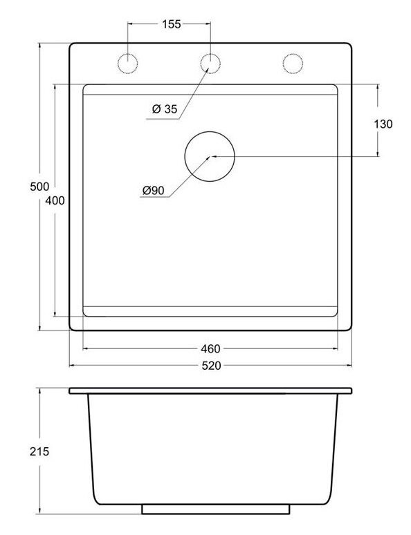 Кухонная мойка Emar EMQ-1520.Q Морион