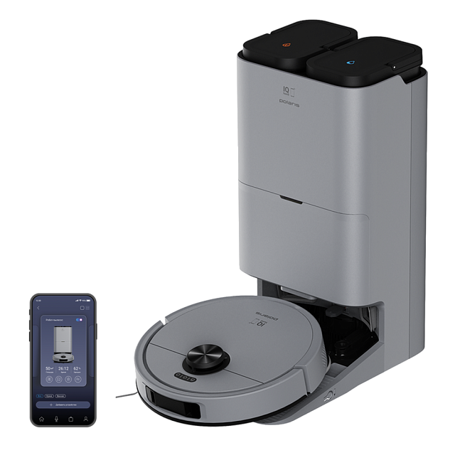 Робот-пылесос POLARIS PVCRAC 7790 Pro WIFI IQ Home графитовый