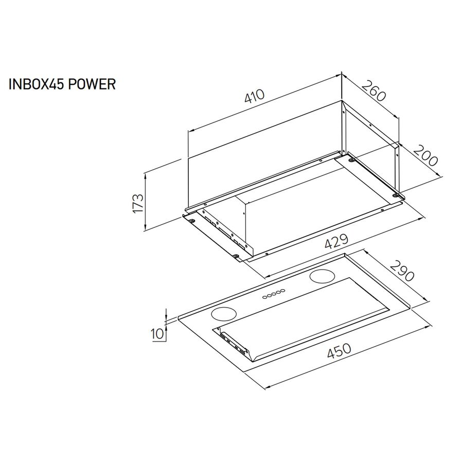 Вытяжка MEFERI INBOX45BK Power