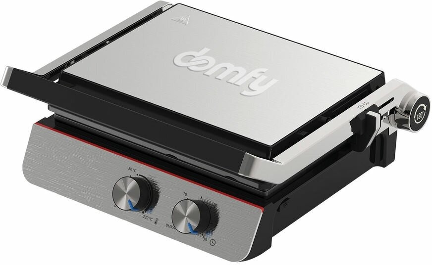 Электрогриль Domfy Metal DSM-EG502 черный/серебристый
