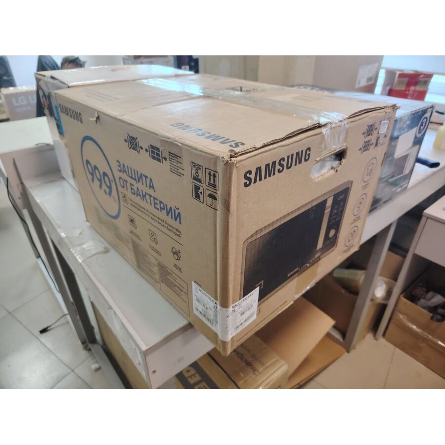 УЦ Микроволновая печь Samsung MS23F302TAK 23л. 800Вт черный (плохая упаковка, бу, нет документации, замена модуля клавиатуры)