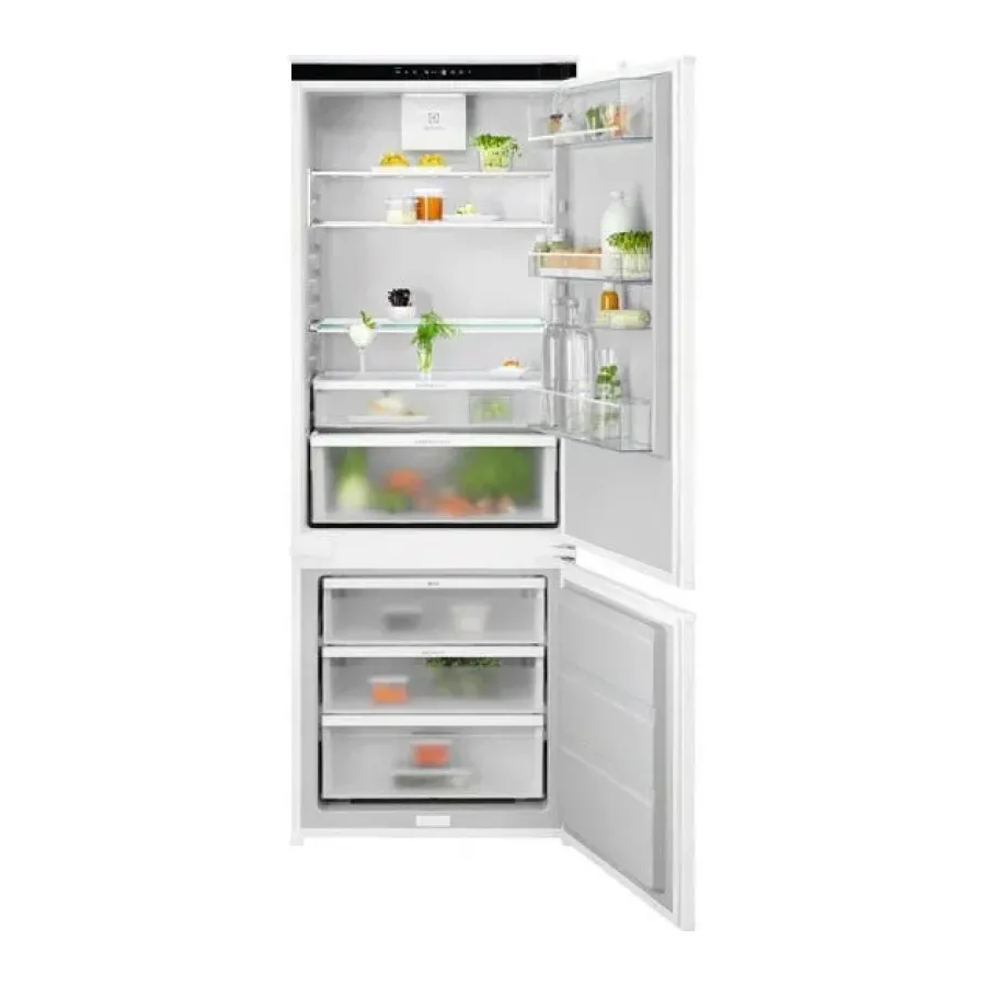 Встраиваемый холодильник ELECTROLUX E7TNGE75S комбинированный No Frost, 1884x696x549, сенсорное управление с символьным дисплеем