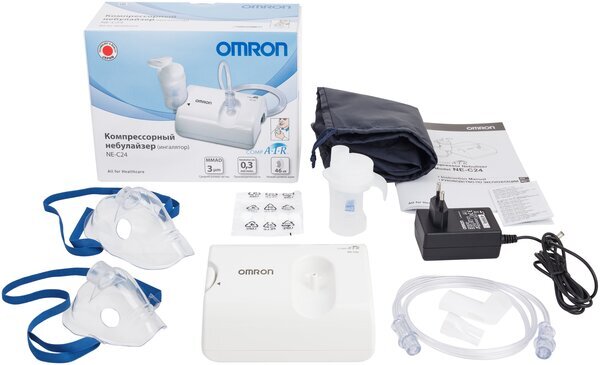 Ингалятор Omron NE-C24 (NE-C801S-RU) компрессорный стационарный белый