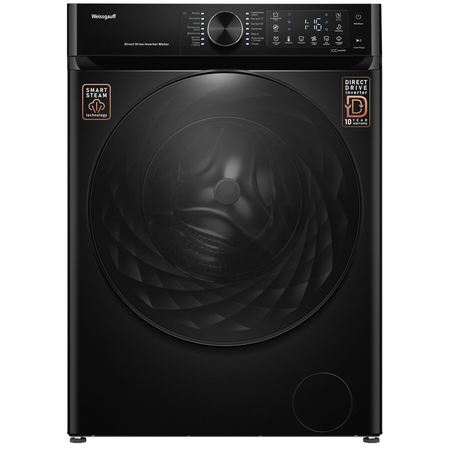 Стиральная машина Weissgauff WM 59411 Direct Drive Inverter Steam Matt Black