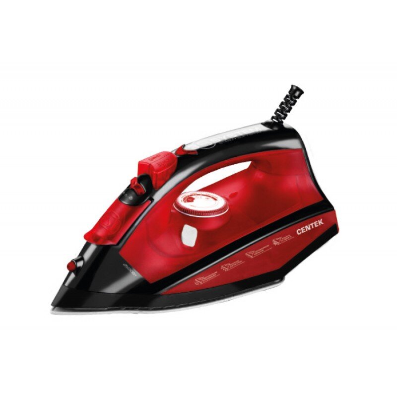 Утюг Centek CT-2355 Red 2500Вт, керамическ подошва, 270мл, паровой удар, самоочистка, капля-стоп