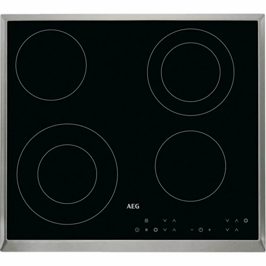 Варочная поверхность AEG HK634021XB стеклокерамическая 59см шириной, рама из нержавеющей стали , 2 зоны расширения, таймер