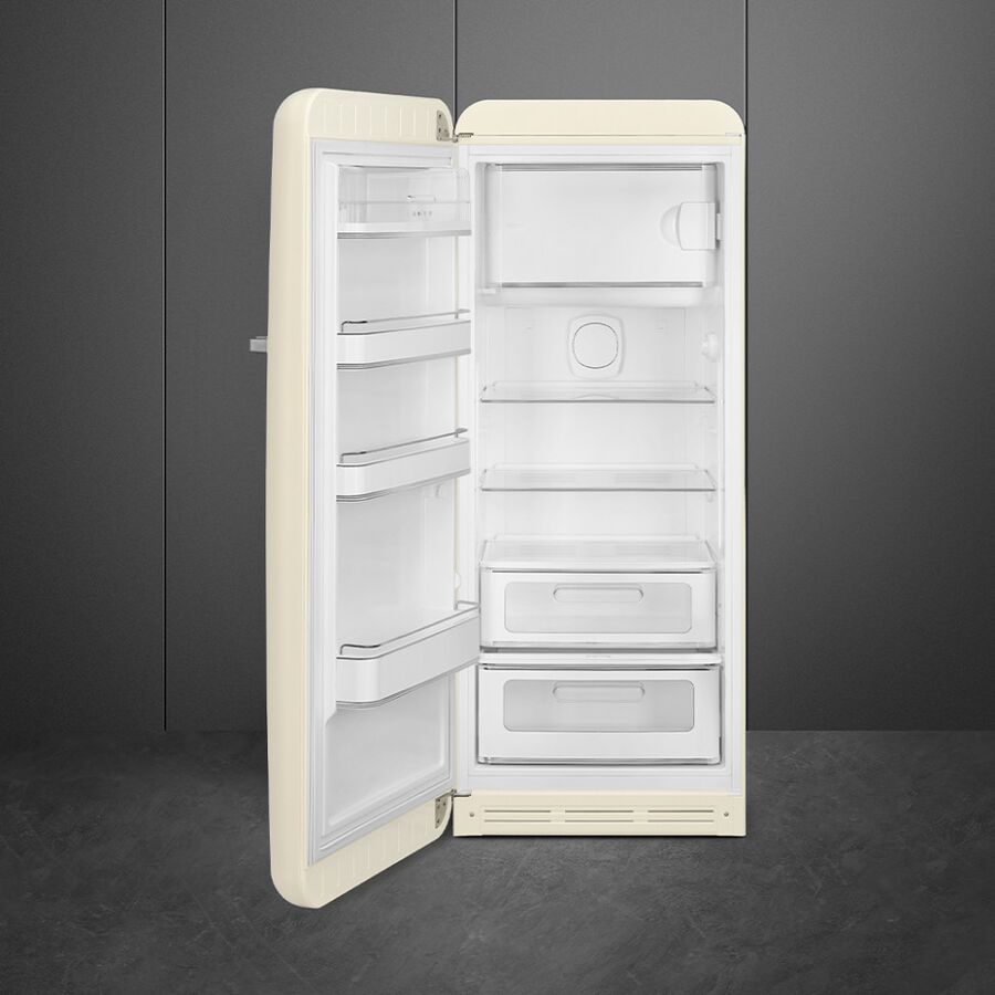 Холодильник SMEG FAB28LCR6 отдельностоящий однодверный стиль 50-х годов, 60см, кремовый, петли слева