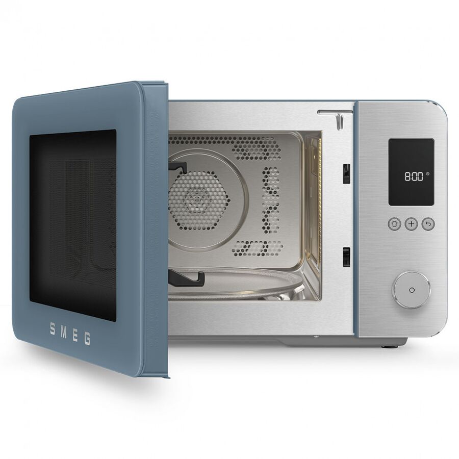 Микроволновая печь SMEG MOC02SBMEU отдельностоящая, объем 27л, 9 функции приготовления, аэрогриль, 25 автоматических программ, быстрый старт