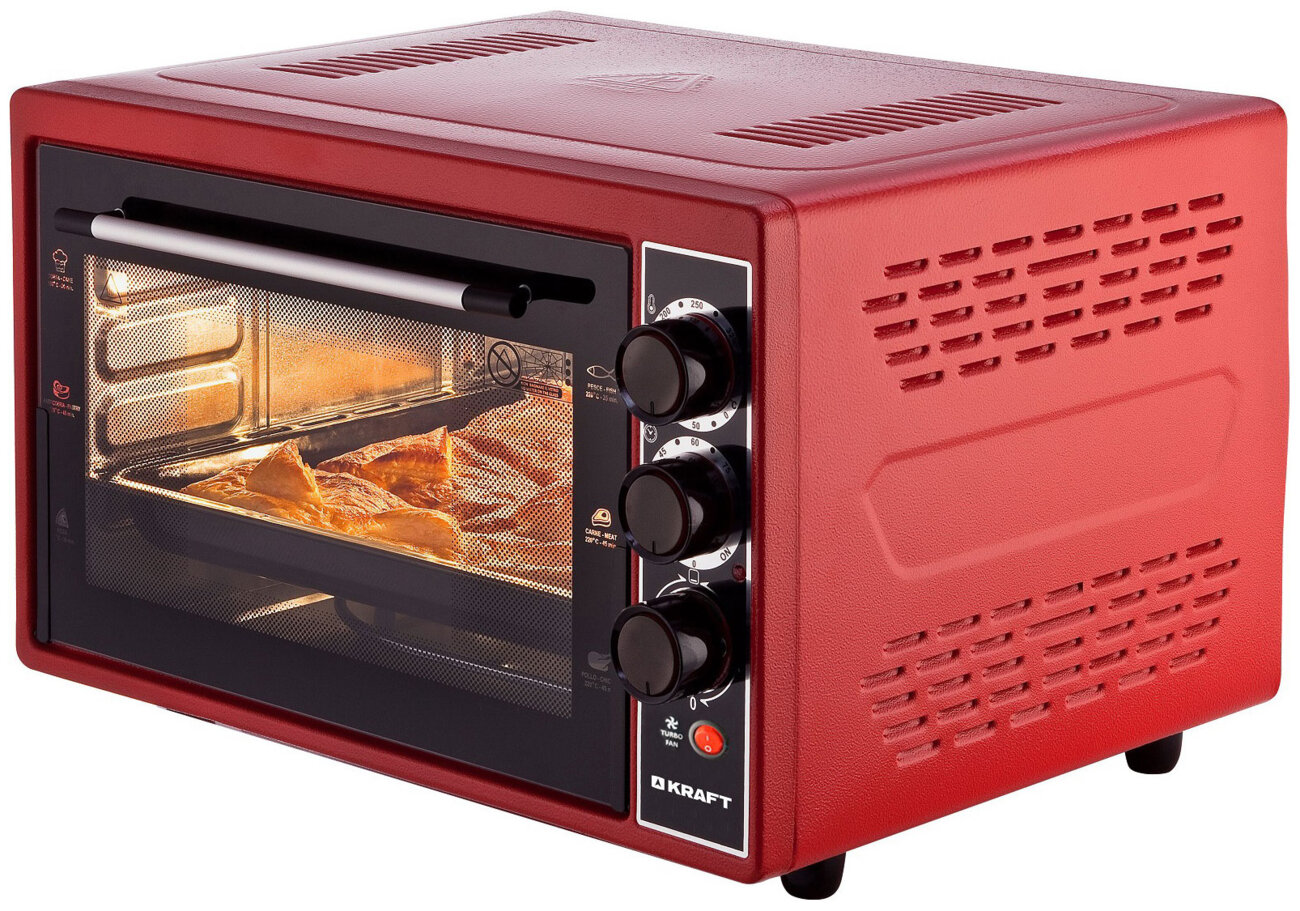 Мини печь Kraft KF-MO 3800R красная