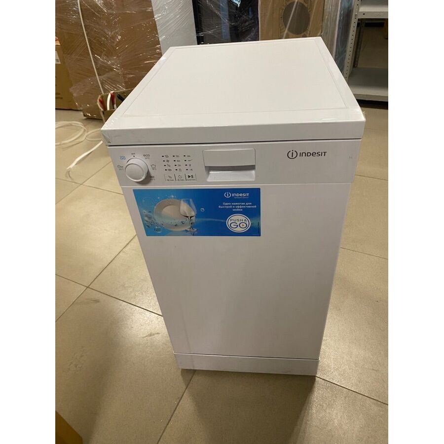 УЦ Посудомоечная машина Indesit DFS 2A59 белый (плохая упаковка, замена крышки, малые потертости на корпусе)