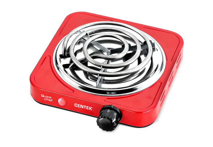 Плитка электрическая Centek CT-1508 (Red) 1конфорка ТЭН 140мм, 1000Вт, индикатор работы