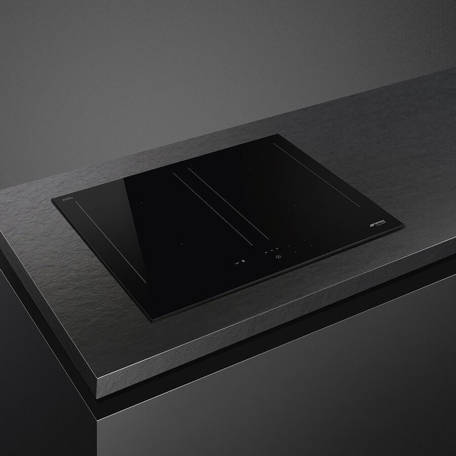 Варочная поверхность Smeg SIM3644D 60см, индукция, слайдерное управление, 4 зоны нагрева, 9 уровней мощности, автоматическое определение посуды