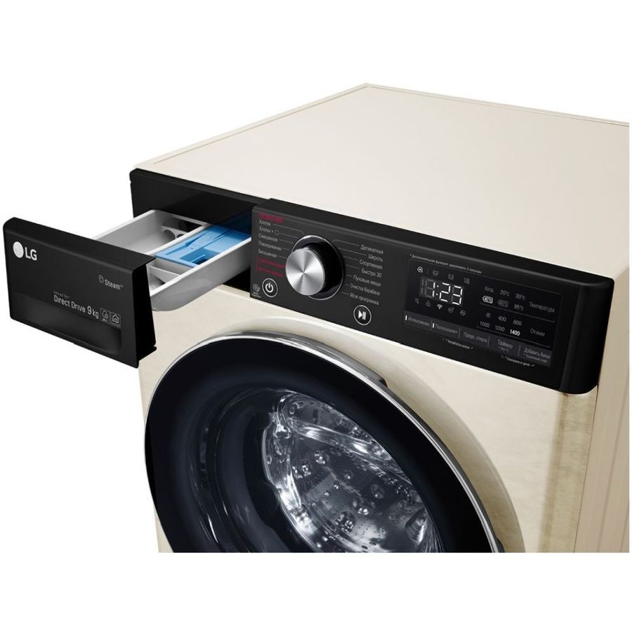 Стиральная машина LG F4V5VS9B 85x60x56см класс: A фронт, макс.:9кг бежевый