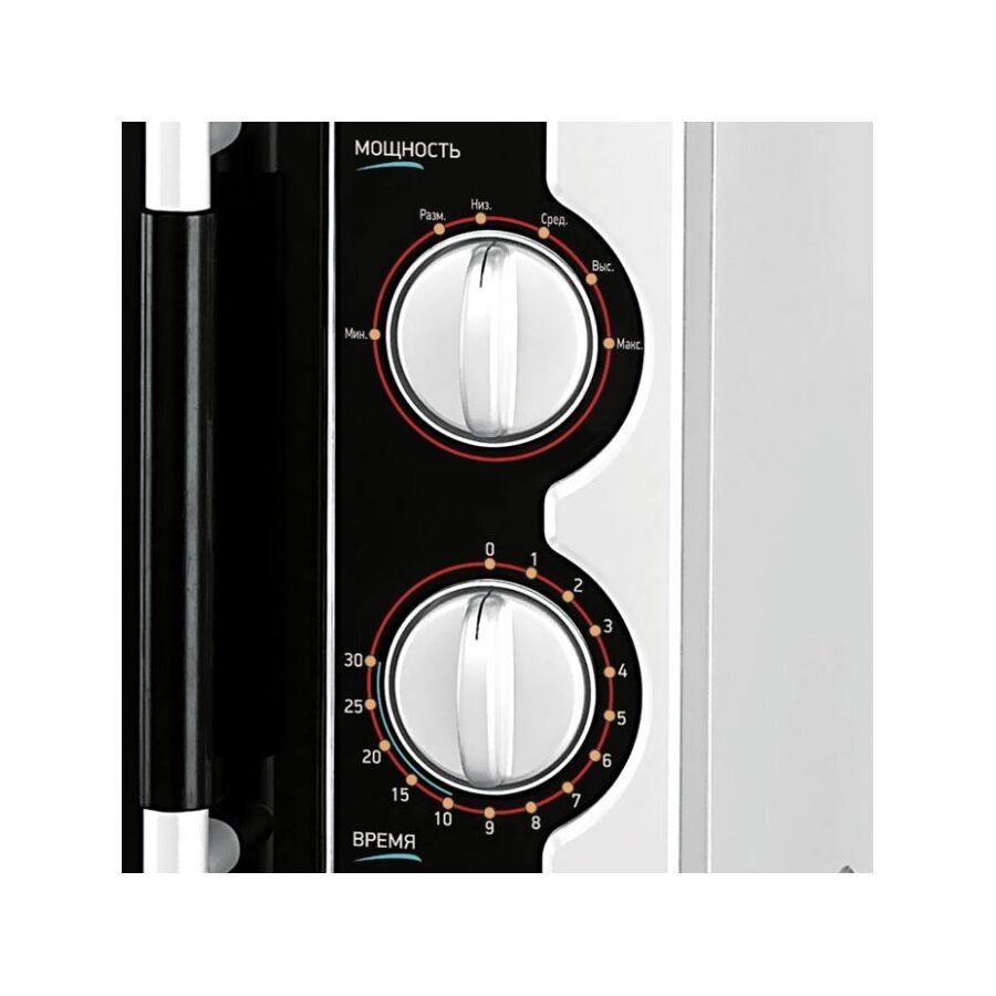Микроволновая Печь BBK 23MWS-928M/W белый/чёрный 900 Вт, 23 л., механическое управление