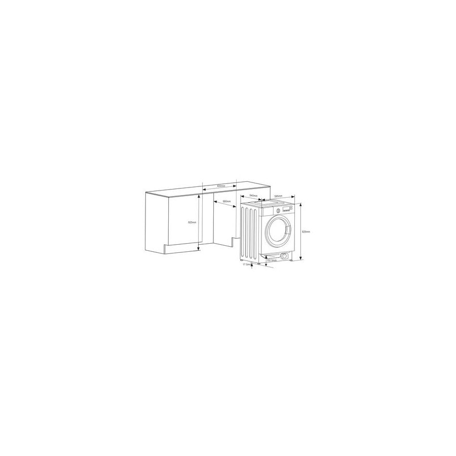 Встраиваемая стиральная машина Hansa WDHG814BIB