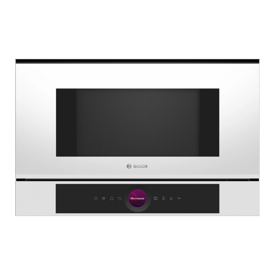 Встраиваемая микроволновая печь BOSCH BFL7221W1 белый 900Вт, 5 режимов, инвертер, 21 л, петли слева